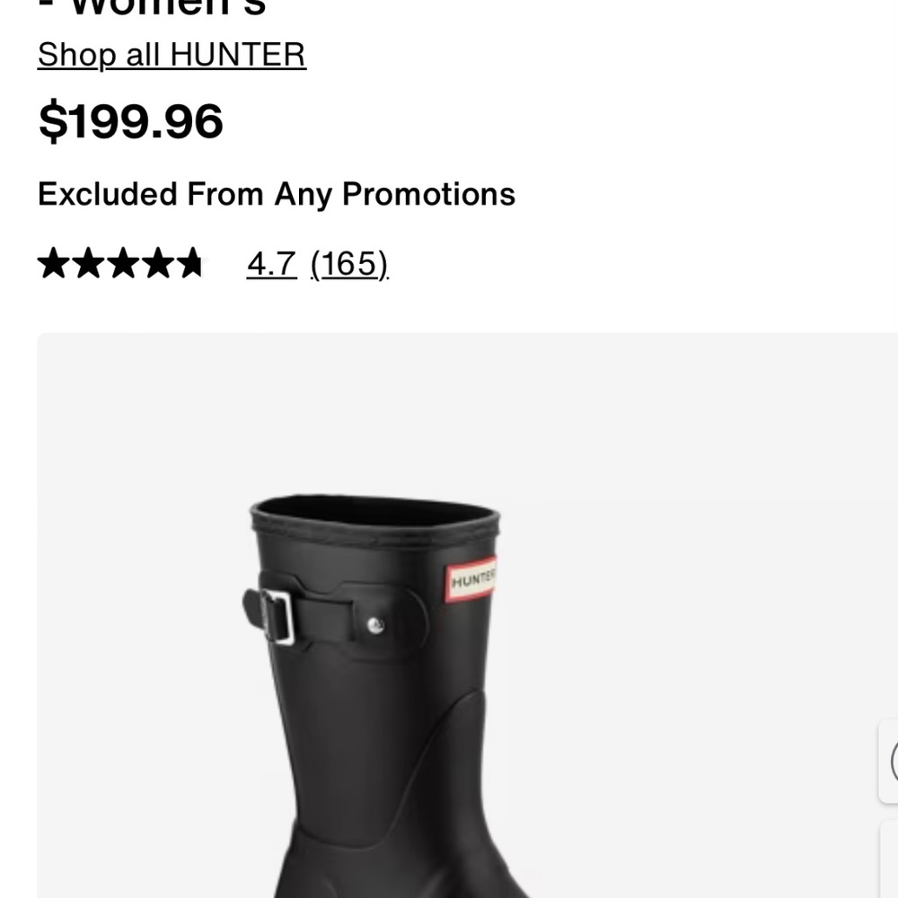Hunter Original Short Rain Boot Women Waterproof Matte Comfort Black Trending - Picture 5 of 8